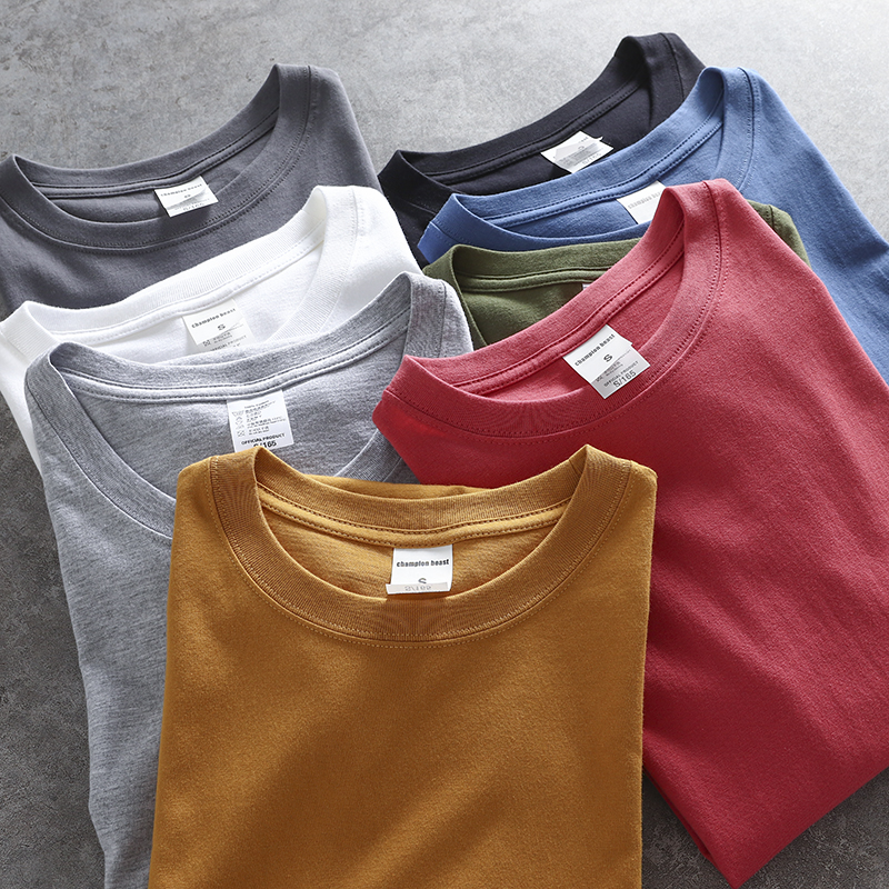 牛气冲天水洗有大码纯色短袖t恤