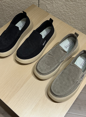 商务通勤！EVA大底！新款男士懒人鞋休闲帆布一脚蹬防滑透气单鞋