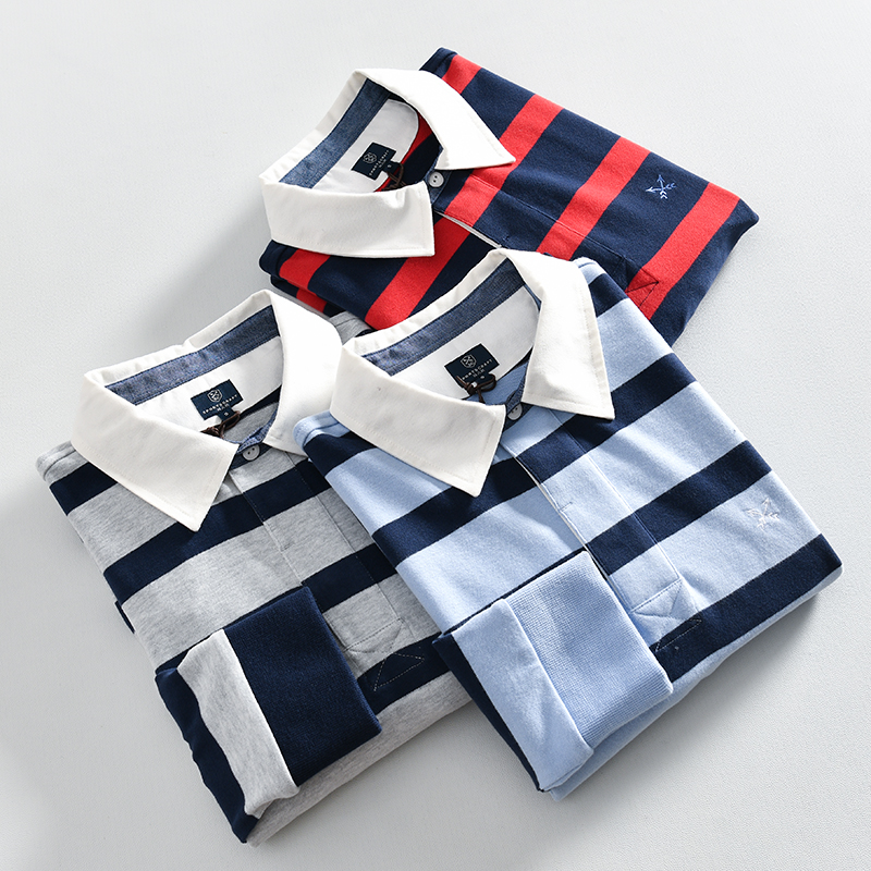 秋季客供全棉细毛圈长袖Polo衫