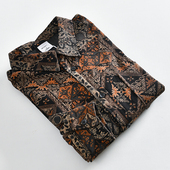 外贸男士 时尚 阔版 日系咔叽 衬衫 秋季 宽松休闲长袖 潮 复古民族风