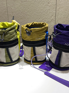 超好看 Lu家平替 男女户外山系机能撞色耐磨防泼水水桶包单肩包潮