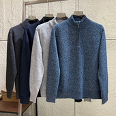 老美莼元 外套 厚实保暖半拉链立领针织衫 内里加绒加厚 秋冬男士