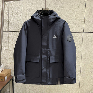 一线撤柜单！90鸭绒！秋冬男户外防风防水厚实防寒保暖连帽羽绒服