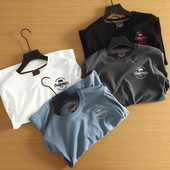 T恤打底衫 亲肤舒适 简约百搭圆领长袖 秋冬男士 潮 水洗纯棉磨毛