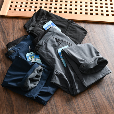 男士秋冬户外休闲加绒冲锋裤