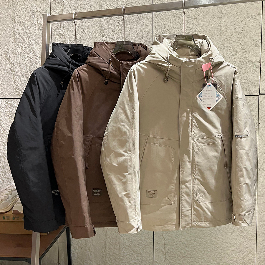 男士户外防风防水保暖连帽羽绒服