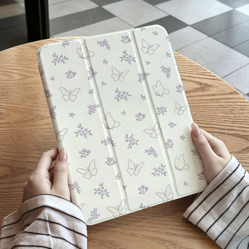适用于苹果ipad10/9保护套新款2026平板电脑ipadpro11寸保护壳带笔槽air4/3/2卡通11寸mini6全包air5三折气囊