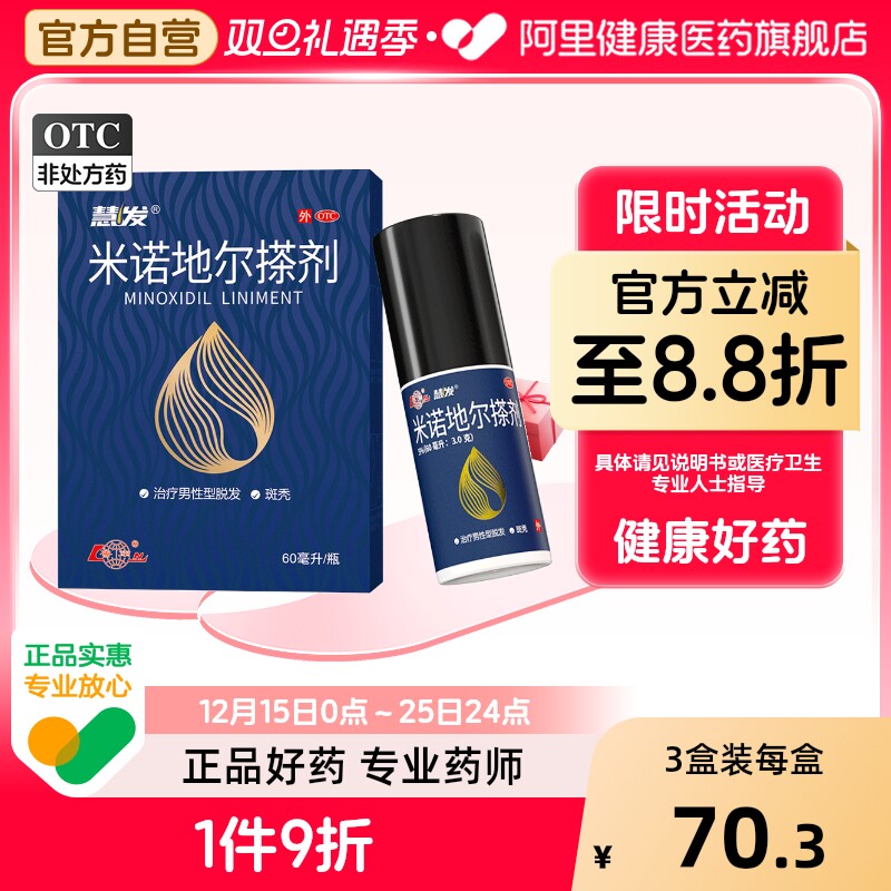 鲁南米诺地尔搽剂5%非酊增发防脱发生发育发液男性官方旗舰店正品