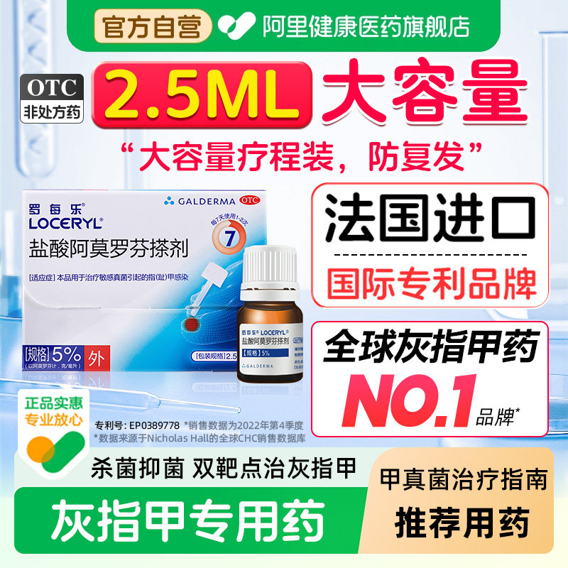罗每乐盐酸阿莫罗芬搽剂专用药原研治疗灰指甲真菌感染进口正品