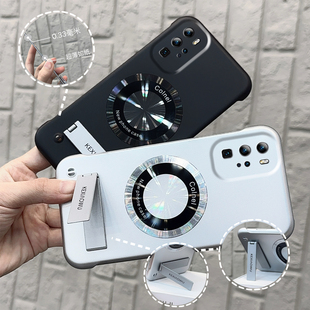 防指纹肤感散热无边框适用华为p60pro/p50p高级感超薄磁吸nova10/nova11pro金属折叠支架nova8简约mate70精孔