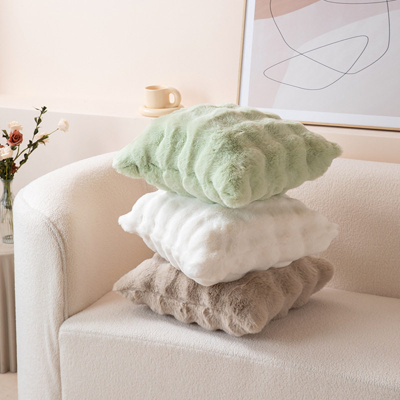 北欧现代简约纯色格子靠枕客厅沙发长毛绒抱枕新中式沙发客厅抱枕,居家布艺,抱枕被,淘宝优惠券,粉丝福利购,淘宝优惠卷