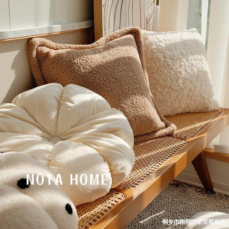 诧寂风抱枕客厅沙发靠枕毛绒靠柔软纯色枕套现代简约床上冬,居家布艺,抱枕被,淘宝优惠券,粉丝福利购,淘宝优惠卷