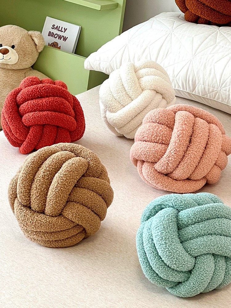 长也夕泰迪绒抱枕床上靠背车载枕头沙发客厅可爱球球打结飘窗靠枕,居家布艺,抱枕被,淘宝优惠券,粉丝福利购,淘宝优惠卷