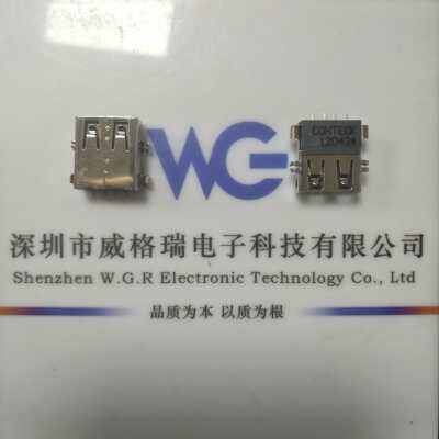 20109-5K21-02  CONTECK 竣晟USB2.0母座沉板反向直脚连接器