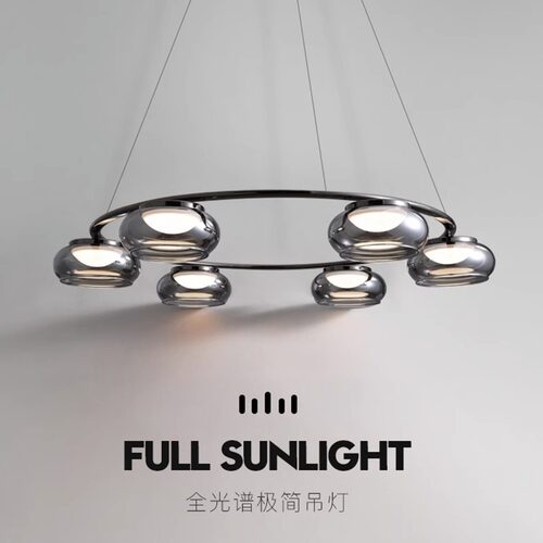 客厅餐厅现代简约玻璃铁