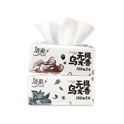 洁柔油画4层纸巾抽纸大包家用卫生纸餐巾纸面巾纸攒纸攒纸抽