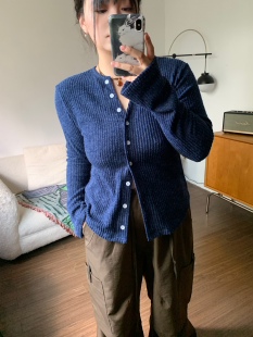 針織女開衫 FishCake大碼 辣妹微胖秋季 長袖 外套顯瘦打底外搭胖mm