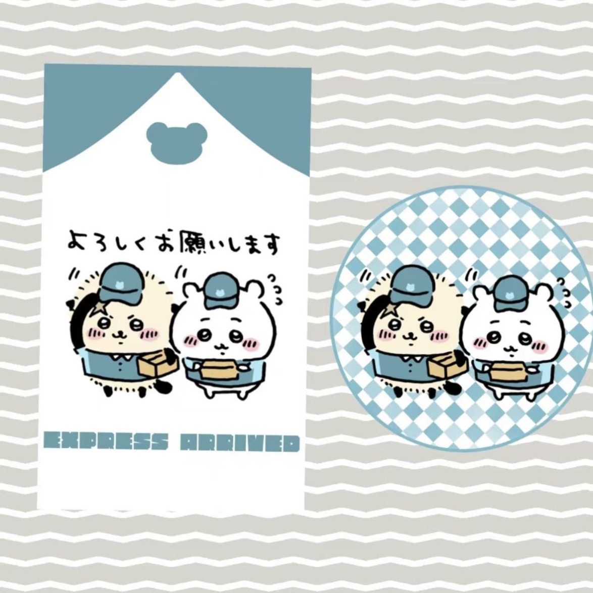 新款自制chiikawa吉伊卡哇海獭封口贴不干胶贴纸购物清单出卡打包