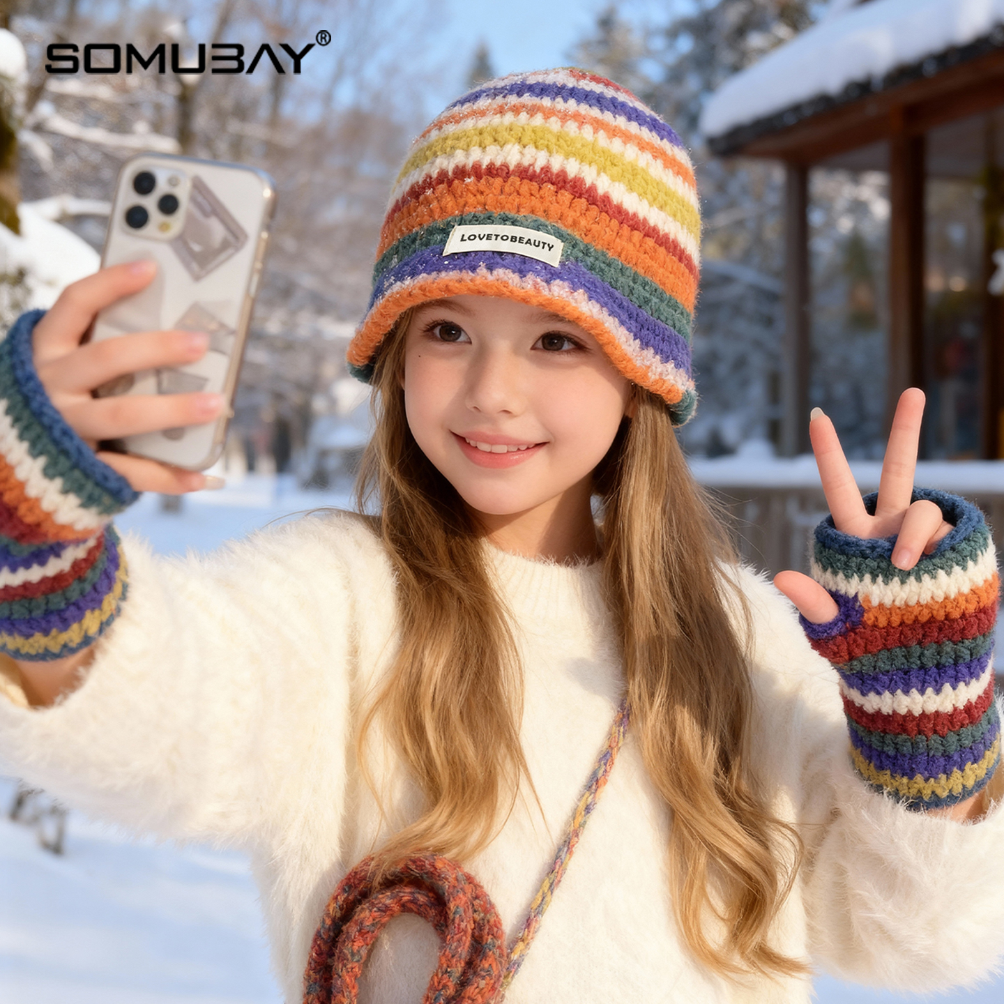 儿童帽子韩式多巴胺彩色针织毛线女童宝宝秋冬可爱毛绒保暖渔夫帽