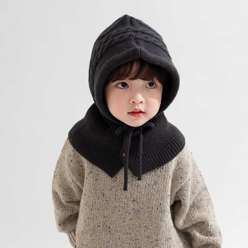 新款儿童帽子围脖一体秋冬