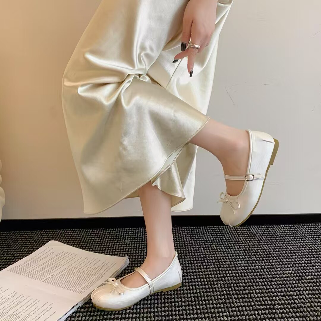 2025款仙女风玛丽珍鞋女款夏季绝美一字带内增高浅口单鞋软底瓢鞋