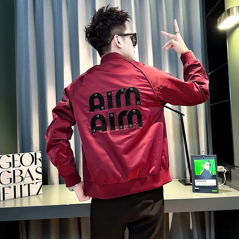 春秋痞帅风炸街夹克男款精神小伙潮流帅气修身上衣高级感潮牌外套