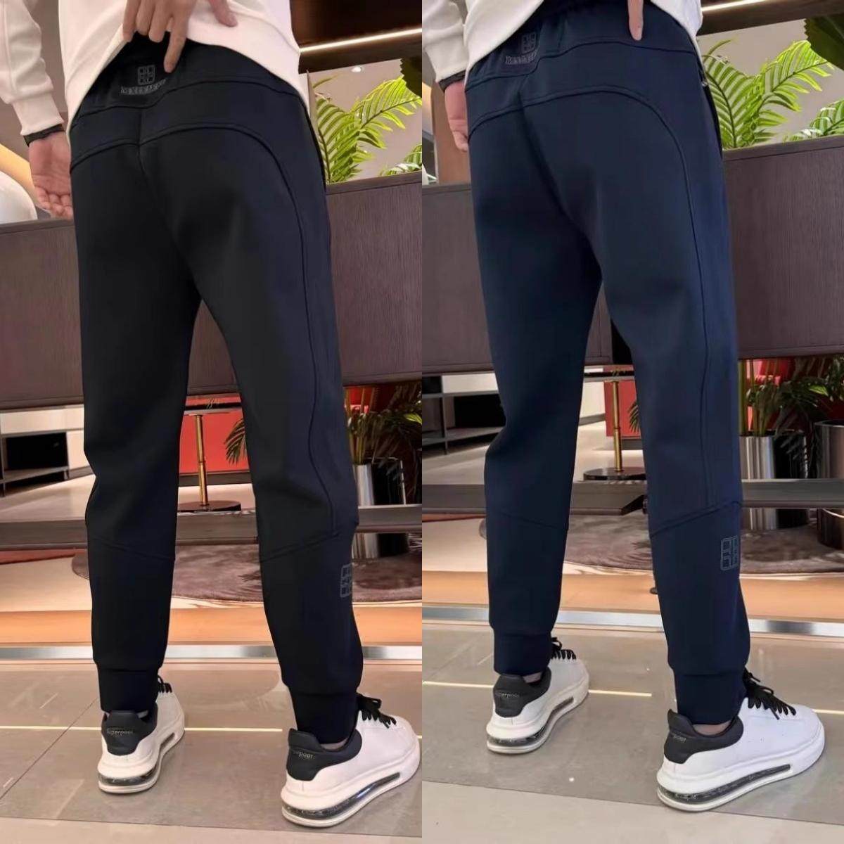 春秋新款潮流男士休闲裤时尚百搭拉链口袋束脚裤纯色显瘦运动卫裤