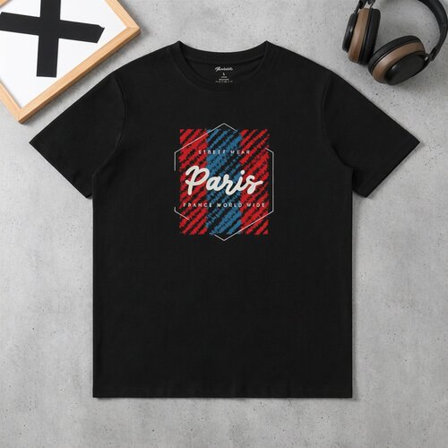 重磅100%纯棉男士短袖T恤涂鸦新款印花重磅圆领上衣国潮美式宽松