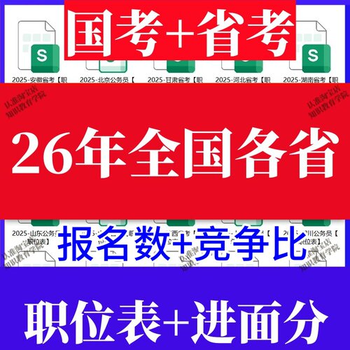2026公务员报名参考考试岗位表国考省考职位表选岗进面分数线2025