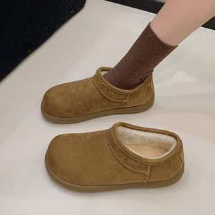 平底面包勃肯鞋保暖雪地鞋子女2025冬季新款加绒加厚爆款东北棉鞋