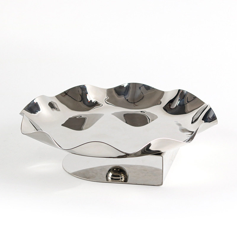 极简软装饰品悬空花边不锈钢果盘摆件样板房设计师艺术酒店收纳盘,金属材料及制品,其他金属制品,淘宝优惠券,粉丝福利购,淘宝优惠卷