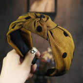 厂家宽边中间打结成人百搭发箍韩国网纱布艺发卡头饰头箍复古