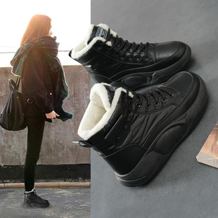 子女2023秋冬季 短筒雪地靴子YB 新款 女鞋 6022 百搭加绒棉鞋 高帮鞋