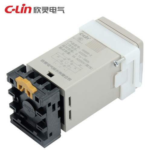 欣灵循环时间继电器HHS6R-2  220V两组触点24V数显双延时继电器
