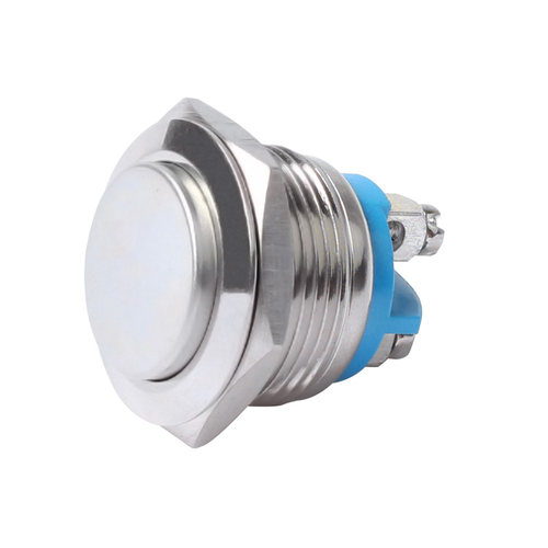 金属按钮开关自复位点动点火开关面板常开2脚启动高头16 19 22mm