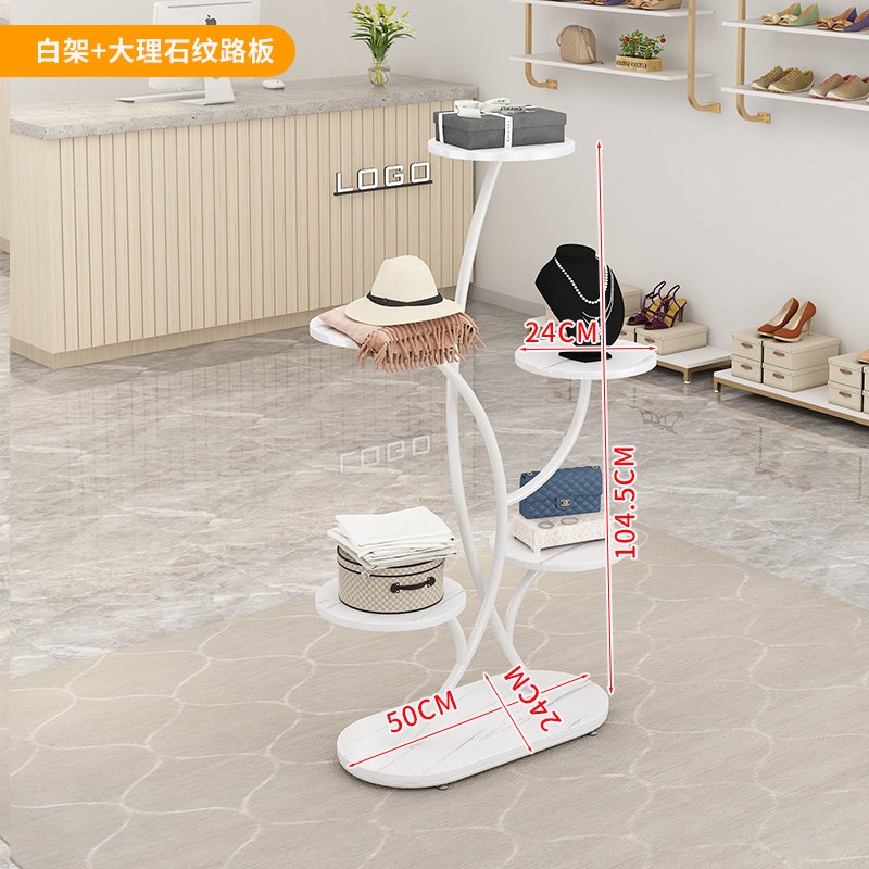 服装店展示架橱窗中间摆放落地式鞋店鞋架包包鞋帽高低展示台货架图片