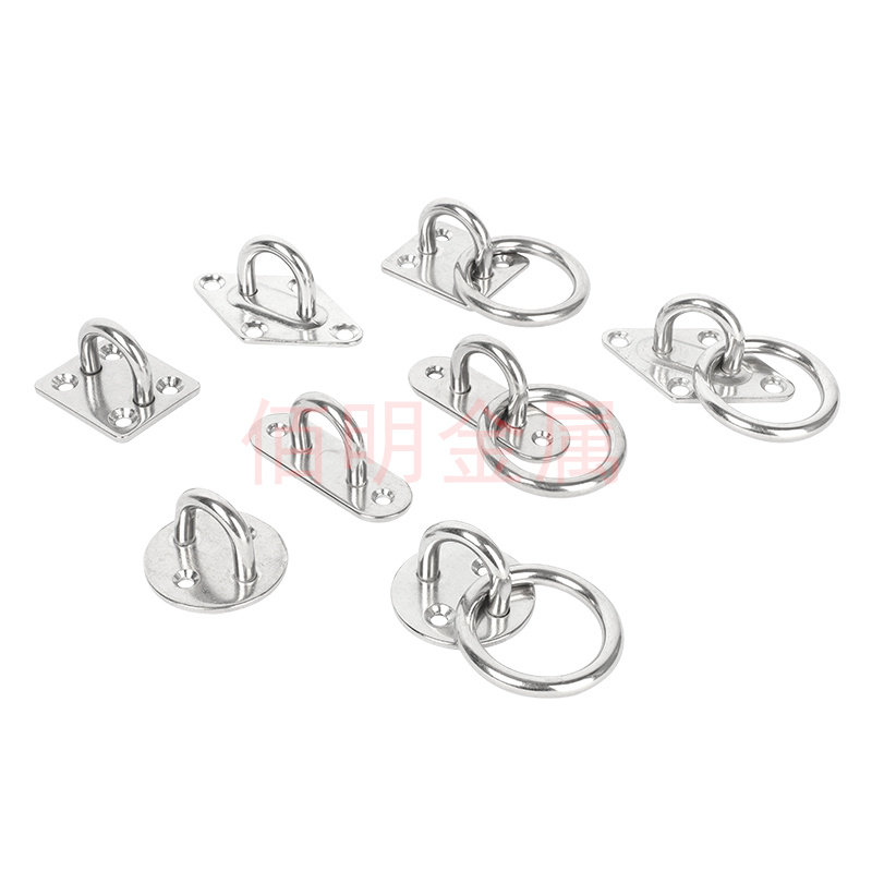 304不锈钢吊扇钩U型承重钩沙袋钩固定钩菱形正方形椭圆门扣眼板