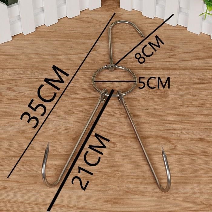 不锈钢烤鸭挂钩 烤鸡烧鹅挂肉钩牛肉钩双钩S钩烧腊环烤肉钩子尾针