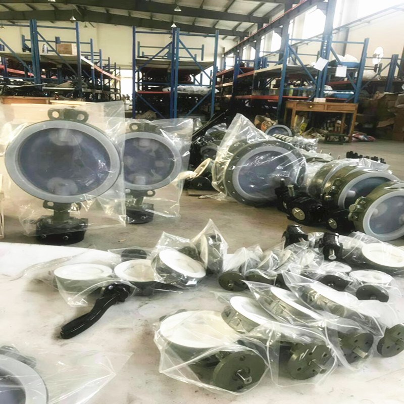 D71F46-16C D71F4-16uC手柄/手动对夹式衬四氟蝶阀DN50 80 100 12