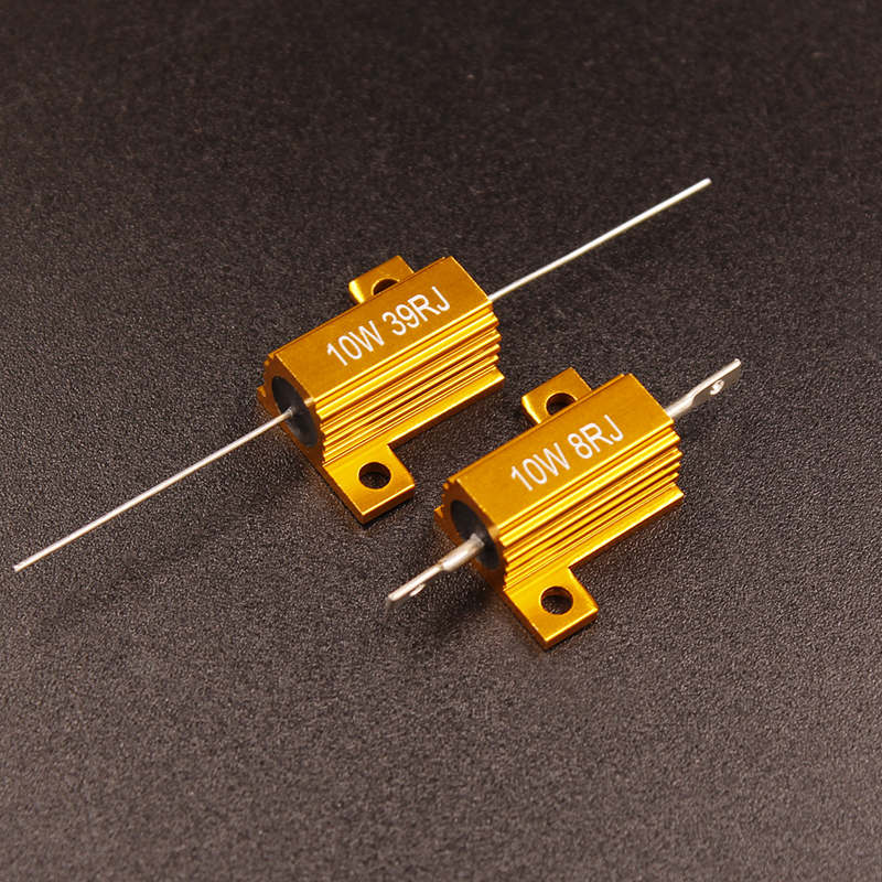 RX24黄金铝壳电阻器10W25W50W100W0.1R2R3R8R50R1K2K欧姆限流电阻