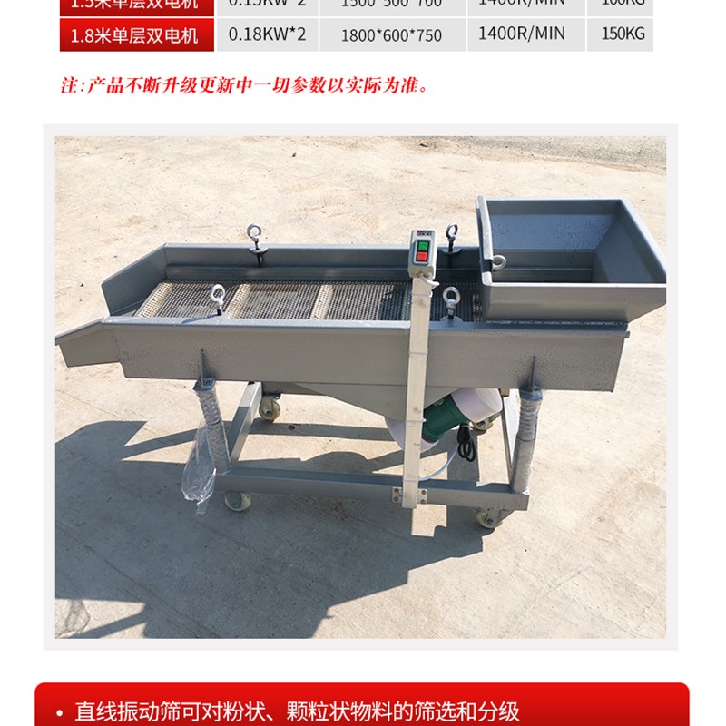 直线振动筛选机振动筛茶叶大小田螺分选机小型全自动电动震动筛机