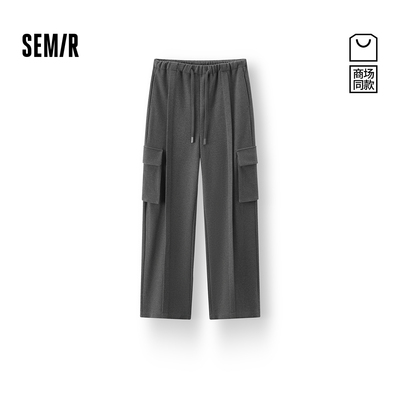 阔腿工装休闲裤女森马仿呢抓绒