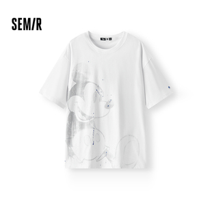 凉感T|森马迪士尼合作系列短袖T恤男夏季潮流针织衫复古印花上衣