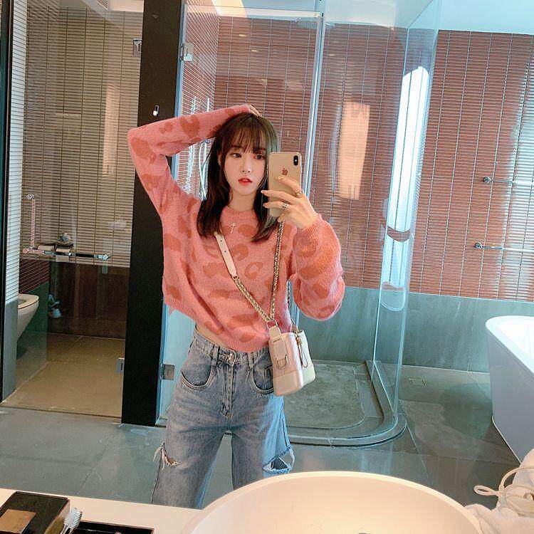 Lin Dawei 2019 Autumn and winter new pattern Leopard have cash less than that is registered in the accounts Socket sweater ins Korean Edition Little jacketin the Women's clothing/Boutique , Sweaters  category - from Buy2taobao.com to provide professional Taobao agent buy service