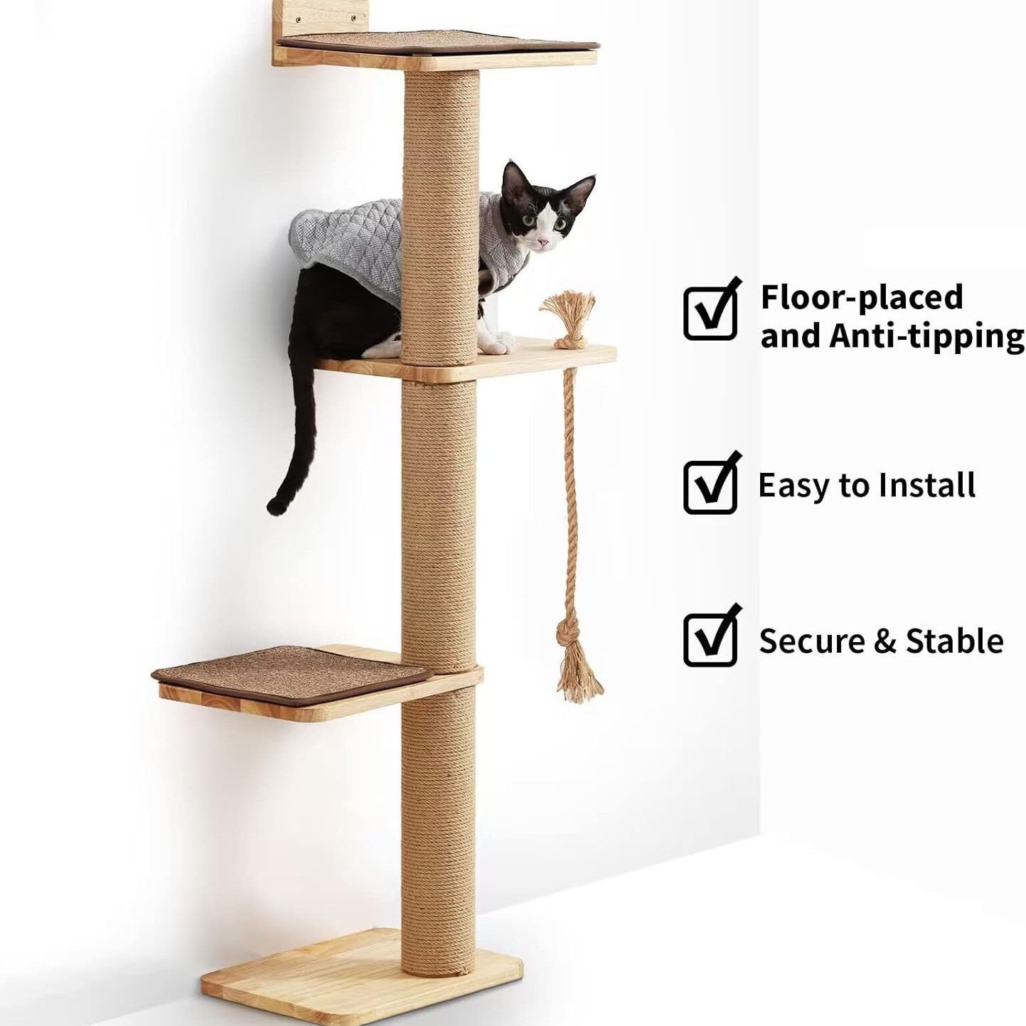 爬猫架斜塔猫架猫跳台猫塔实木靠墙猫爬架猫窝猫树一体