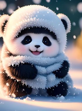 可爱熊猫大熊猫自愈系自粘贴画汽车贴纸海报装饰画墙面装饰柜子