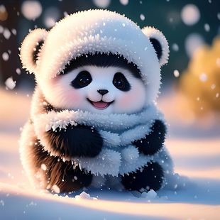 可爱熊猫大熊猫自愈系自粘贴画汽车贴纸海报装饰画墙面装饰柜子