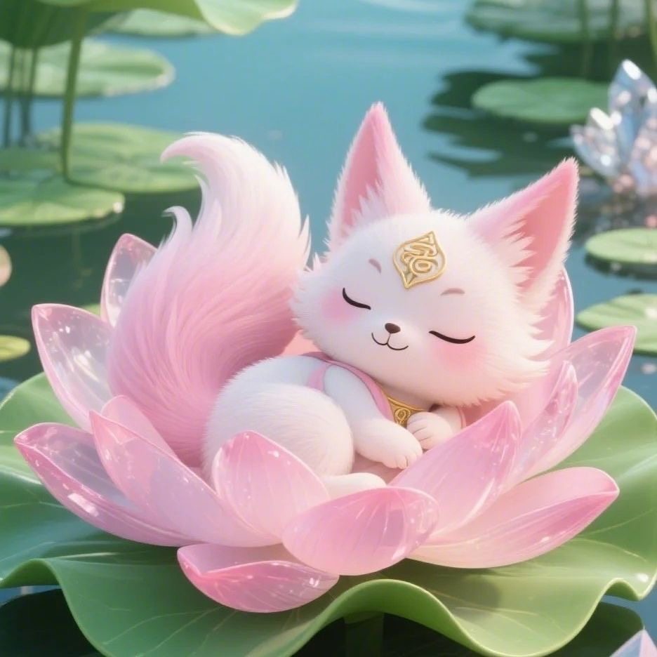 新款可爱莲花小狐狸贴纸墙贴自粘出租屋车身家用墙上室内防水防晒,家居饰品,软装墙贴,淘宝优惠券,粉丝福利购,淘宝优惠卷