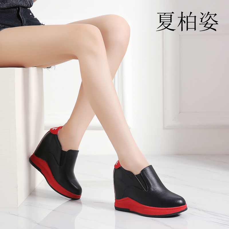 小个子超高跟春秋拼色休闲风女鞋