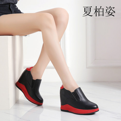 小个子超高跟春秋拼色休闲风女鞋